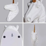 décoration murale tête licorne résine moderne or blanc fixations inclusées