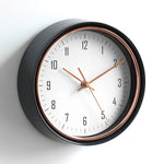 horloge murale moderne métal aiguille quartz bleu cuivre salon decoration