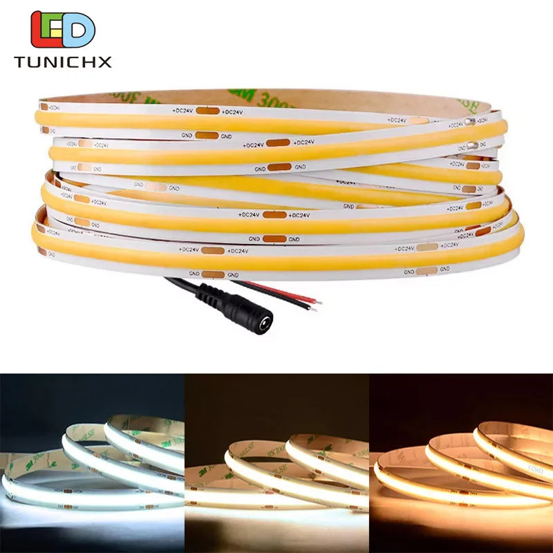 ruban led blanc lisse adhésif 6500k 4000k 3000k 480leds/m 320leds/m moderne