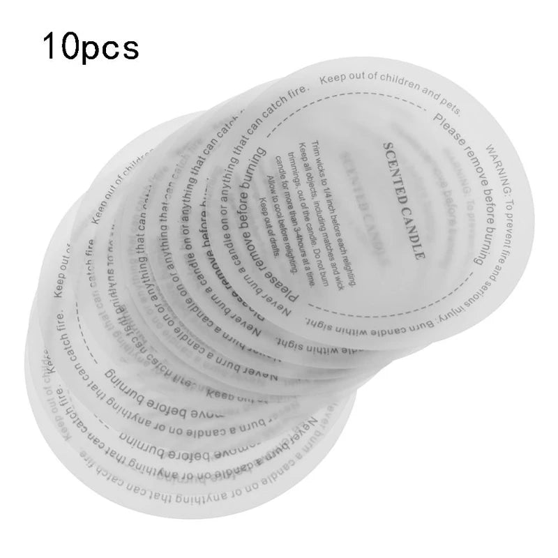 autocollants bougie parfumée blanc simples 10 pièces protection rondes minimalistes