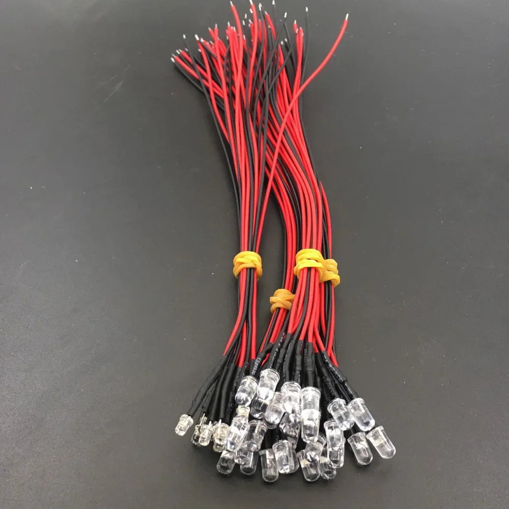 lot 1000 diodes led rouge noir transparentes fils decoration maison standard