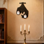 décoration murale gothique support bougie chauve souris noir texture peau