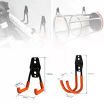 support mural vélo orange noir vis simple solide pragmatique garage outils jardin