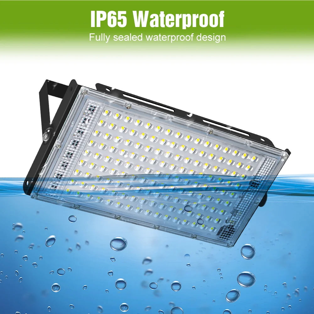 projecteur led extérieur moderne 220v noir 4vis 4rondelles 2clous 274mm139mm
