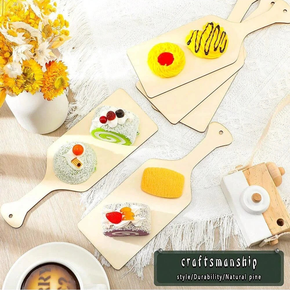 petite planche découper bois hêtre manche incurvée plateau présentation aliments fruits légumes rustic champetre