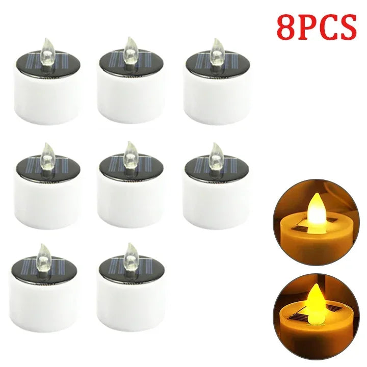 bougies solaires led sans flamme étanches rechargeables extérieur jardin décoration maison moderne blanc simulateur