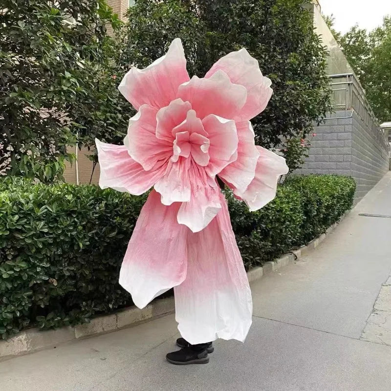 fleurs décoratives papier rose mariage extérieures romantiques semi transparentes 100cm