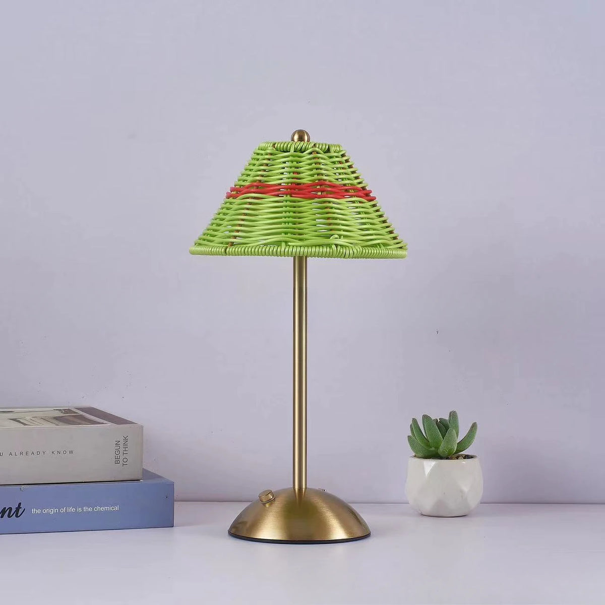 lampe table rechargeable led tressée bohème rouge verte marron chambre coucher rustic scandinave