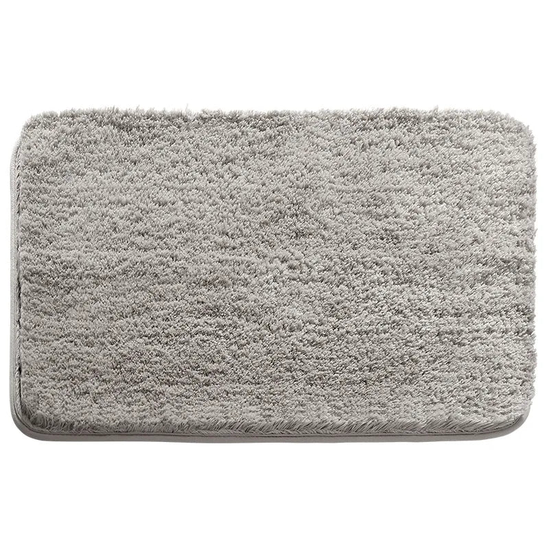 tapis bain antidérapant lavable machine couleur unie polyester marron gris blanc moderne