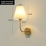 applique murale moderne or noir beige toile lin lampe abat jour