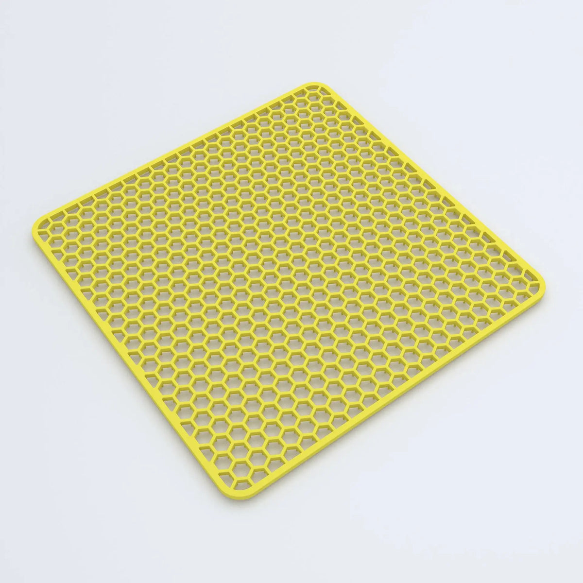 tapis protection moderne cuisine jaune violet gris grille hexagonale opaque