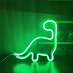 lampe néon dinosaure vert moderne décoration vacances chambre adulte enfants led festive