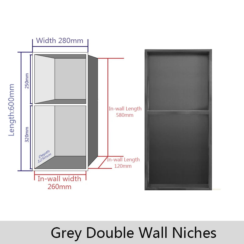 niches murales acier inoxydable noir or trois étages moderne salle bain chambre
