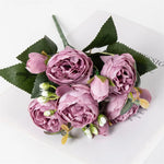 bouquet artificiel pivoines blanc rose intérieur mariage décoration vase romantique classique anniversaire événement