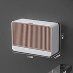 boîte savon moderne blanche rayée adhésive petite plante artificielle
