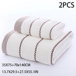 serviettes bain coton rayées gris marron classiques grandes tailles absorbantes maison