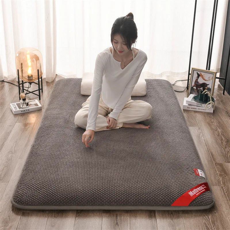 matelas pliable épais matelassé gris texture moderne automne hiver polyester
