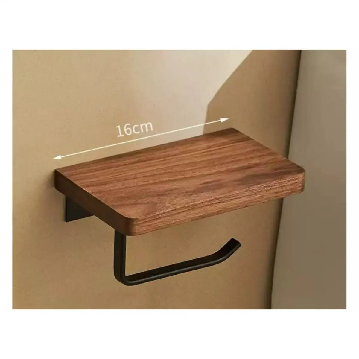 porte papier toilette étagère bois grain visible support serviettes acier inoxydable industriel moderne fixations