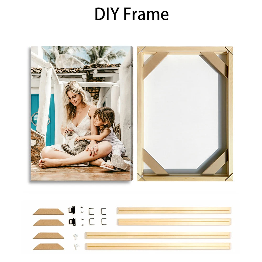 toile d'art photo personnalisée moderne multicolore sans cadreversible cadre