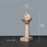statues sculptées moderne abstrait beige gris statuette granulée résine opaques décoration intérieure chambre