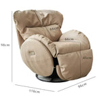 fauteuil relax rotatif beige clair moderne bouton commande salon maison confortable