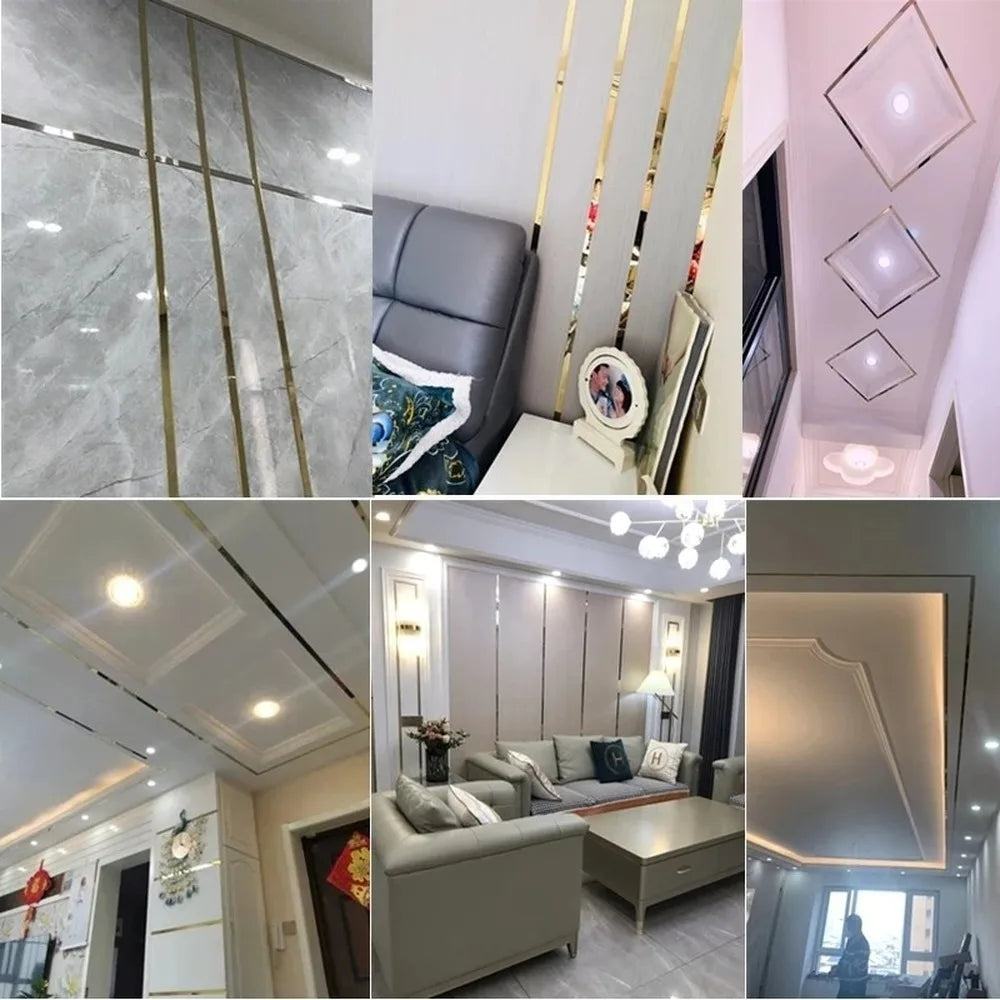 ruban decoratif auto adhesif or rayures horizontales moderne decoration intérieure meubles bordures protection angles