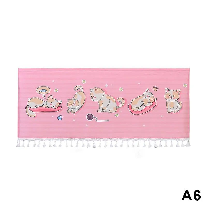 rideau porte romain animal kawaii ours panda chiot frange blanche decoration enfantine