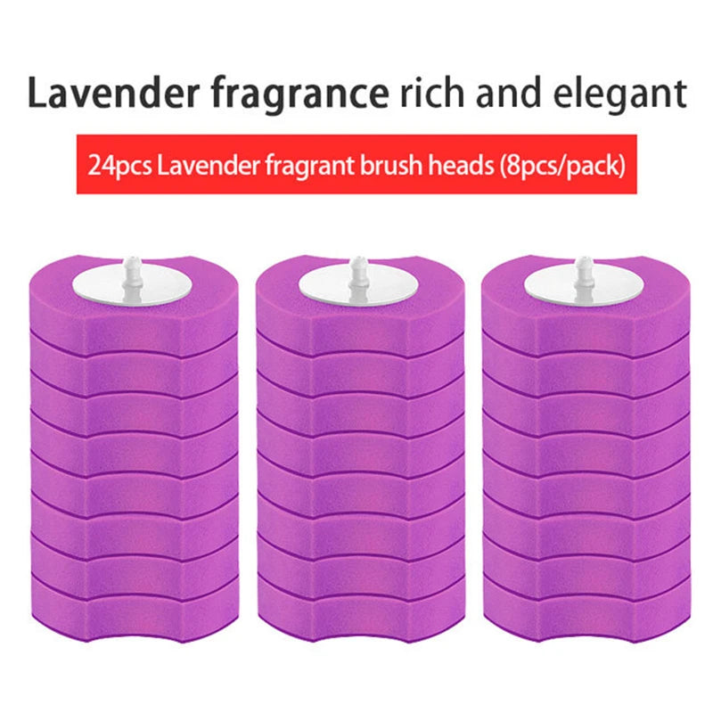brosse toilette long manche remplacement facile blanc bleu moderne adhésif rechargeable set