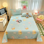 drap lit coton motif animal géométrique moderne gris clair rose pâle
