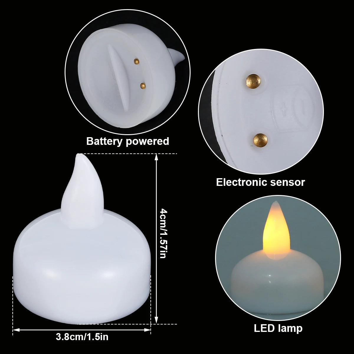 bougies led flottantes blancs modernes décoration maison piscine fontaine 12pcs 24pcs