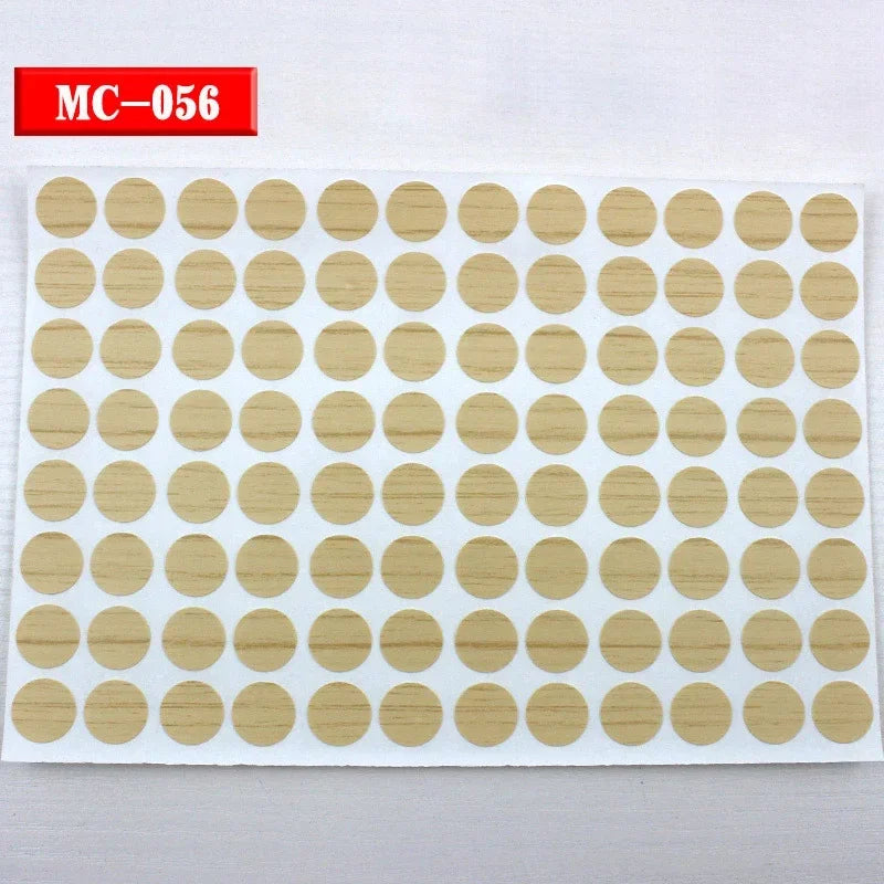 autocollants marron doré vis décoration tiroir meuble bois texture points circulaires résistants eau 96pcs