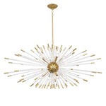Suspension lumineuse moderne or blanc rayons transparents chambre salon étude hall led warm white