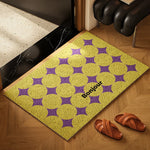 tapis moderne antidérapant géométrique jaune violet sol extérieur légèrement rugueux adhésif