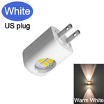 veilleuse nuit led rectangle blanc moderne prise murale ecoenergetique flux lumineux capteur automatie crescudu