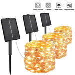 guirlande lumineuse solaire modes ip44 12m 22m 32m multicolore blanc tiroidesextérieur moderne