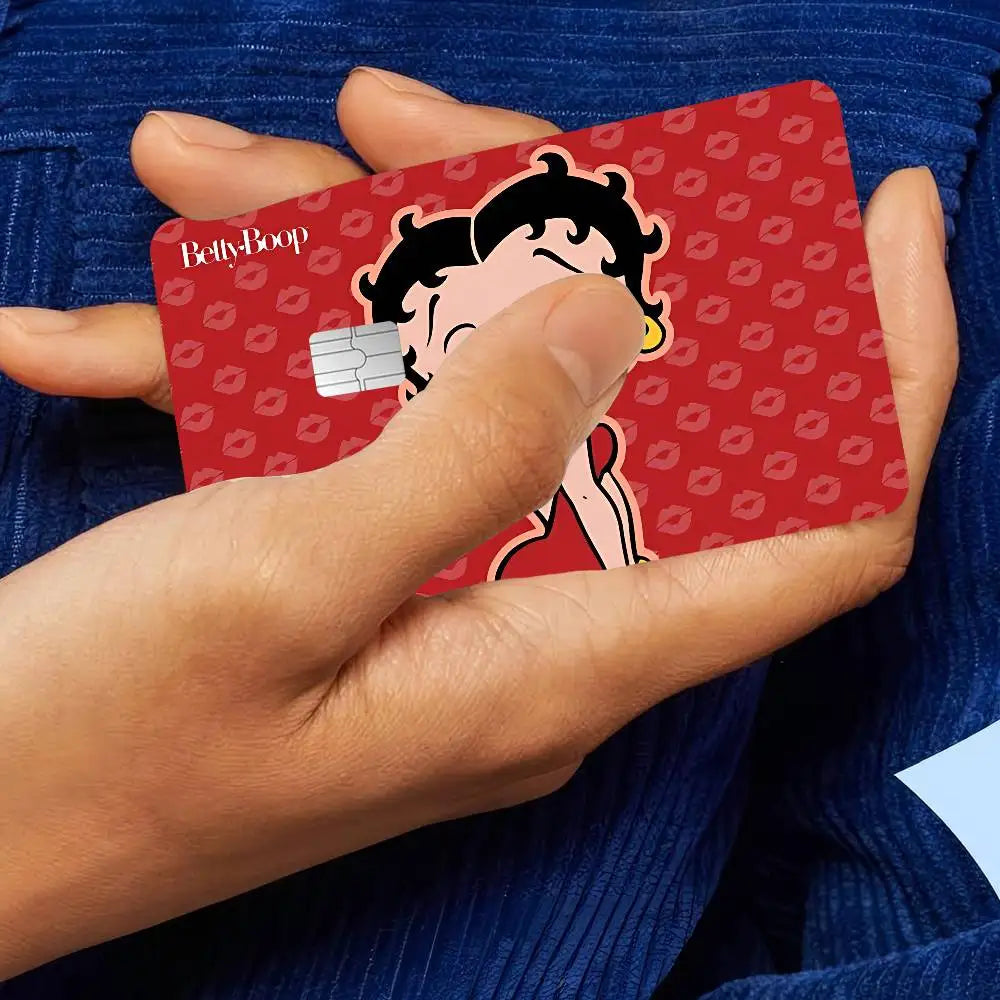 autocollants cartes bancaires waterproof dessin animé betty boop romantique rébellions pop art papier adhésif