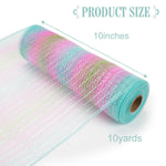 ruban filet polyester rose vert bleu moderne brillant 10 pouces large 10 yards longueur