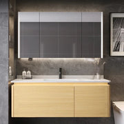 Armoire de salle de bain avec miroir et tiroirs - Meuble rangement moderne pour serviettes et produits