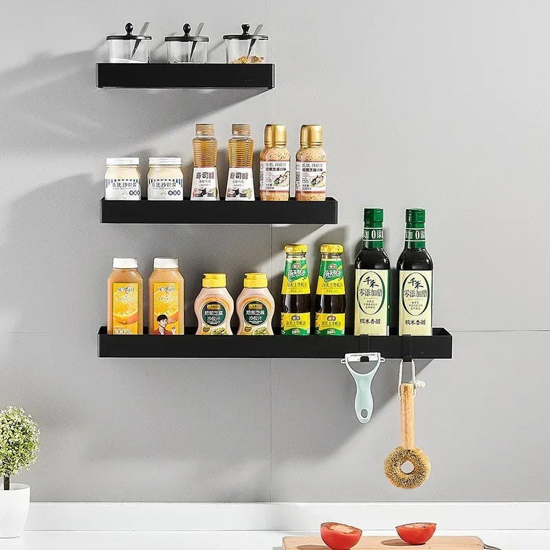 étagères murales salle bain acier inoxydable moderne adhésif bouteilles cosmétiques bouteilles condiments cuillères brosse