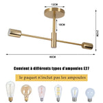 lampe moderne or structure métallique géométrique éclairage quotidien chambre cuisine salle manger entree