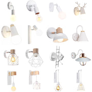 lampes murales blanc abat jour arrondi moderne cage géométrique accent boisclair