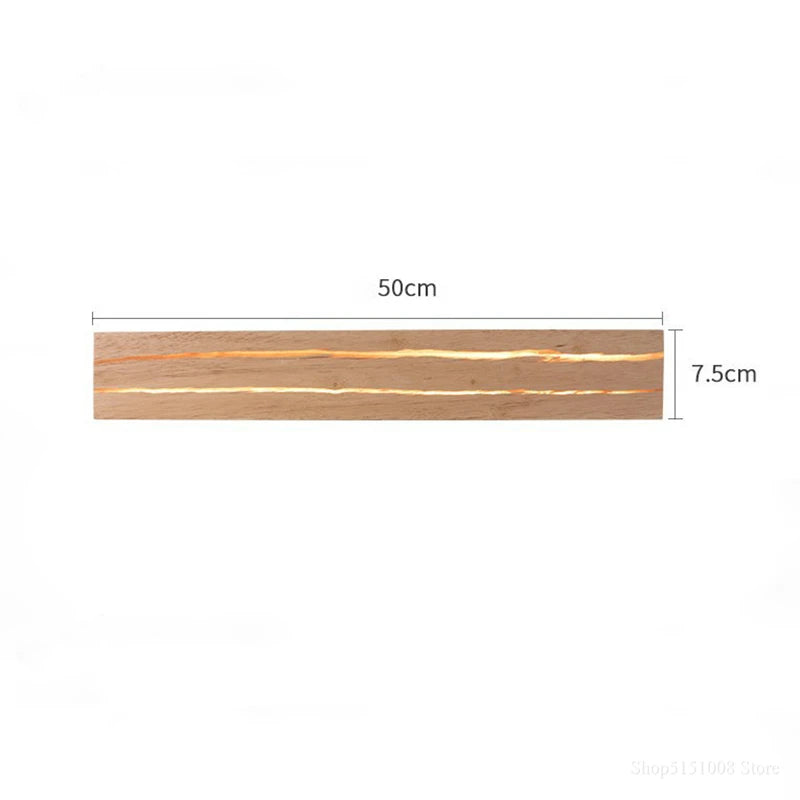 lampe murale led bois moderne minimaliste chaleureuse éclairage intérieur 30cm 50cmversible lumière chaude