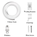 rideau polonais flexible blanc moderne facile 2m 3m 5m 6m monté mur