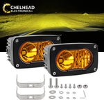 feux led jaunes combo 40w 3500k 50000h modernes robustes ip68 pièces noirs vissés
