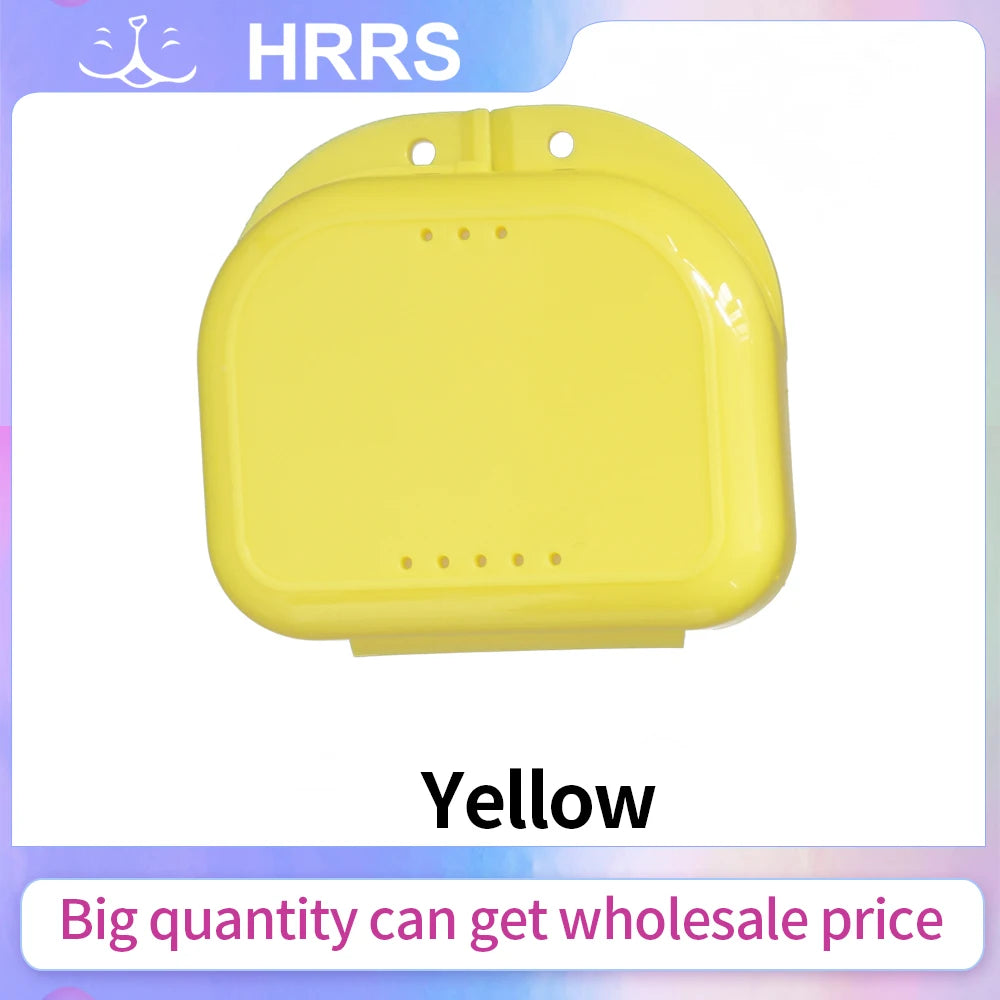 boîtes conservation prothèses dentaires violet bleu jaune rose blanc vert clips pratique compact