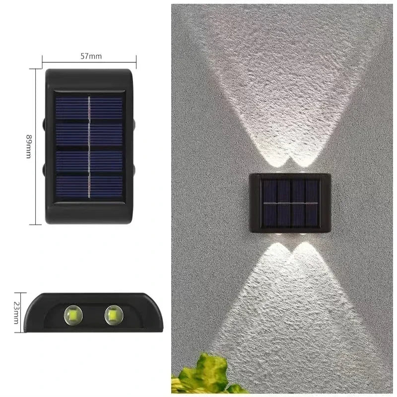 applique murale solaire noire panneaux solaires led ip65 moderne minimaliste oeilletsextérieur jardin balcon