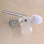ensemble accessoires salle bain chrome mural porte serviette brosse wc porte gobelet
