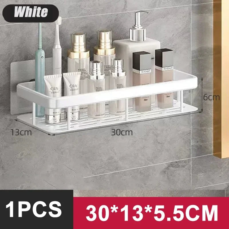 étagères rangement adhésives modernes blanc noir imperméables métal lisses bouteilles cosmétiques flacons parfum encens