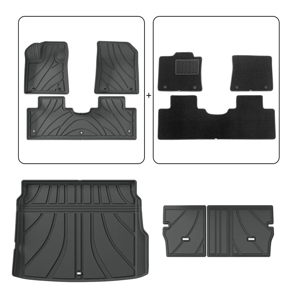 tapis sol voiture noir rayures moderne imperméable protection toutes saisons