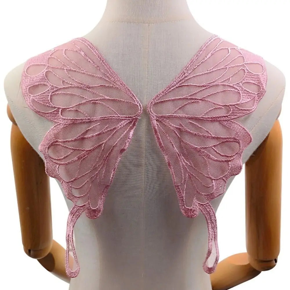 Ailes papillon violet noir bleu rose vert marron adhésif fantaisie déguisement polyester